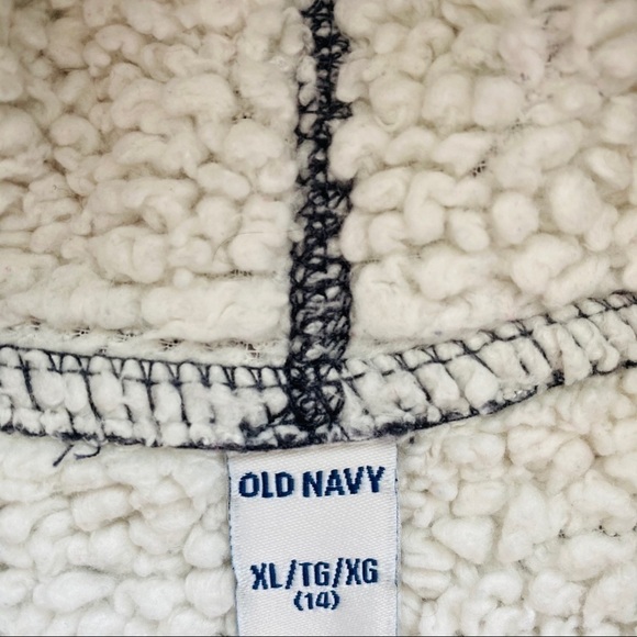 OLD Navy Sherpa Zip Up Hooded Vest Girls XL - Picture 6 of 6